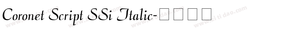 Coronet Script SSi Italic字体转换